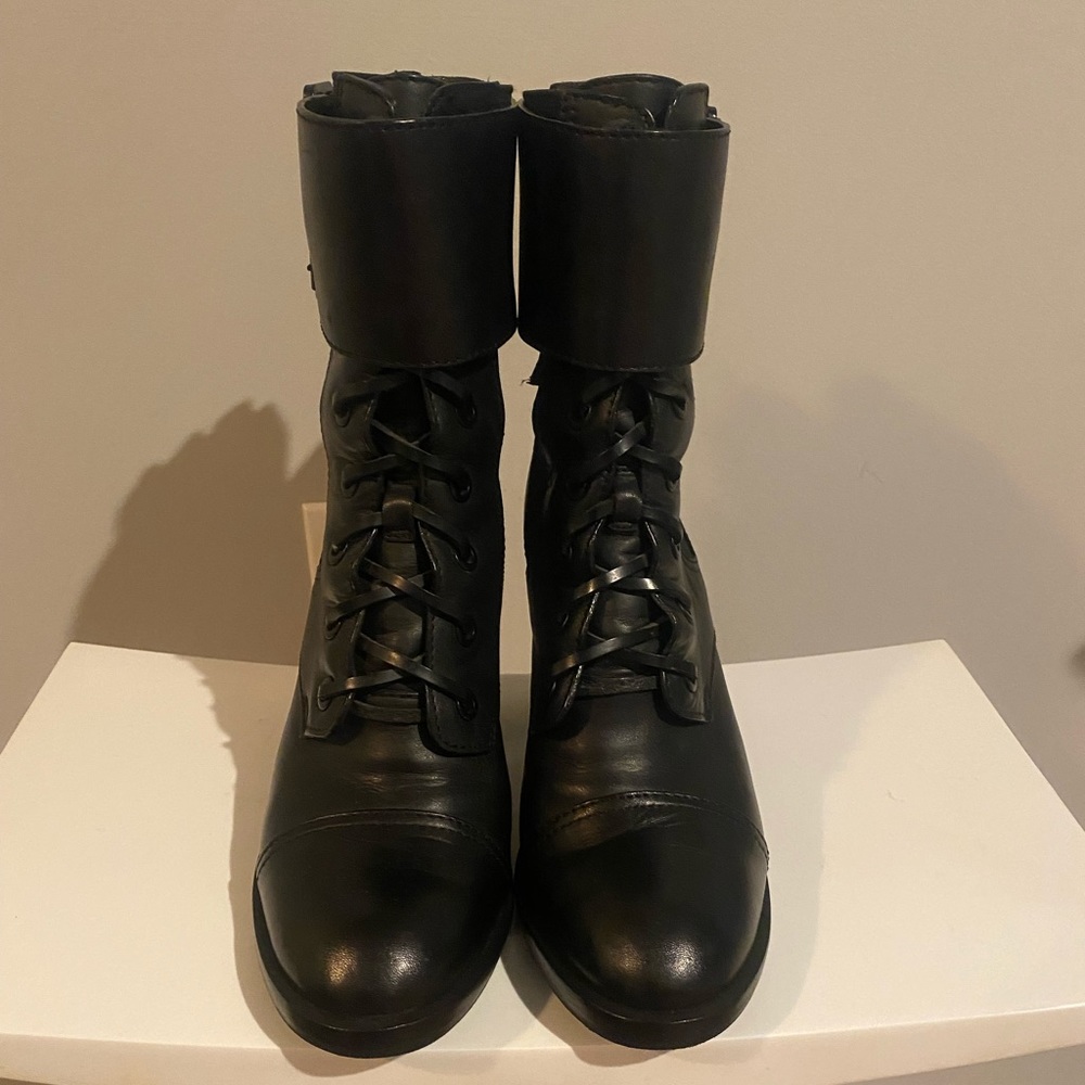 Tory Burch Broome Combat Boots. Size 7.5M. Black. Excellent Condition.